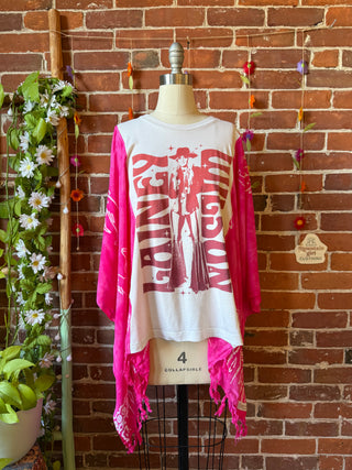 OOAK Autumn Collection- Upcycled Lainey Wilson Inspired Tie Dye Poncho Tee