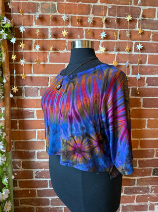 Dark Side of the Moon Purple Cropped Tie Dye Tee