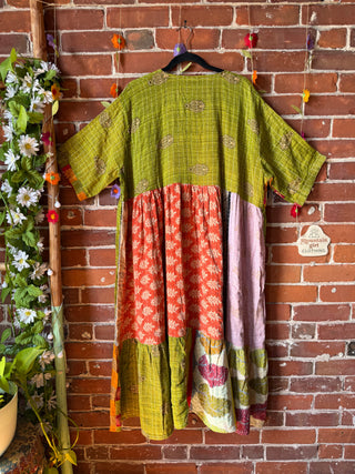 Coffee In The Morning Kantha Dress - Fits up to 3X