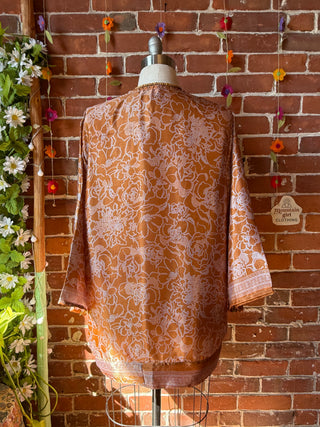 Autumn Moon Silky Flowy Kimono - Fair Trade Made - Final Sale