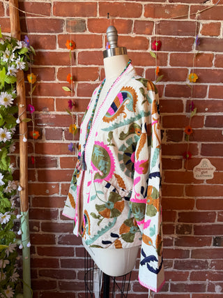 Paisley Bloom Embroidered Cotton Jacket