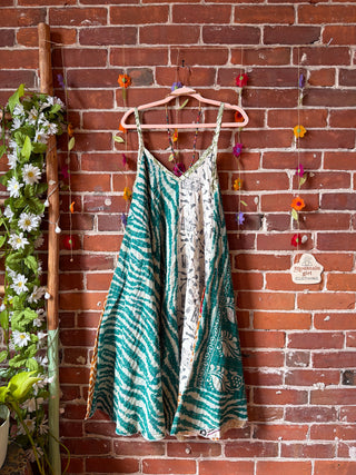 Coffee In The Morning Midi Kantha Summer Dress With Pockets - Fits up to 2X