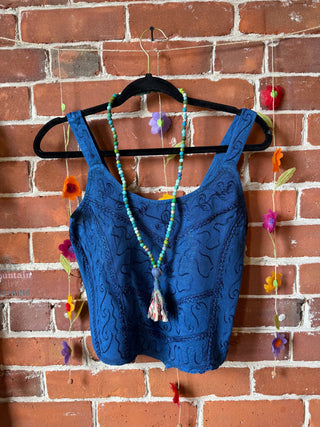 Earthsong Embroidered Cropped Tank Top - Fair Trade Made - Multiple Colors Available