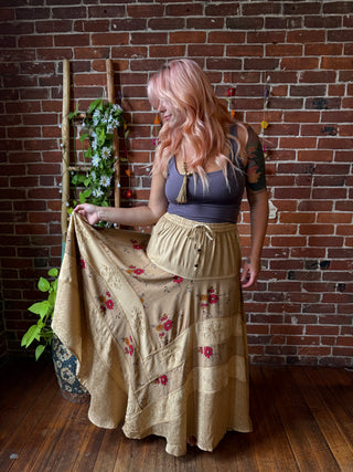 Floral Stevie Mineral Wash Skirt Maxi Length - Multiple Colors Available - Fair Trade Made