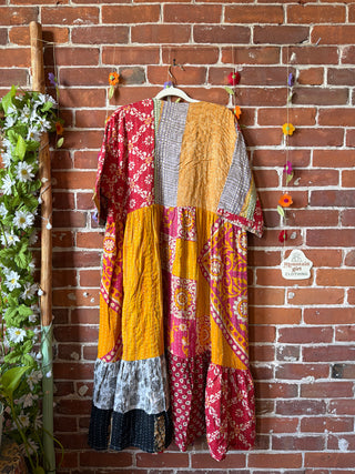 Coffee In The Morning Kantha Dress - Fits up to 3X