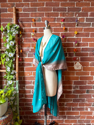 Summer Dreams 100% Silk Poncho Robe- Fair Trade Made