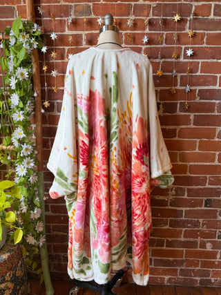 OOAK Autumn Collection - Upcycled Floral Dreams Ruana Robe
