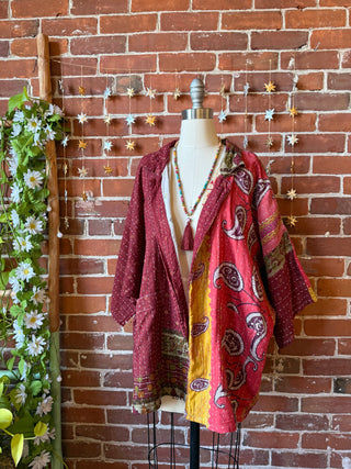 OOAK Winter Collection - Upcycled Jimi Hendrix Inspired Vintage Kantha Jacket