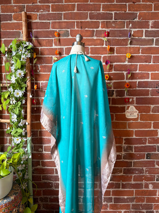Summer Dreams 100% Silk Poncho Robe- Fair Trade Made
