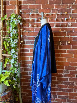 OOAK Winter Collection- Upcycled Snoop Dog Inspired Blue Flowy Poncho Tee