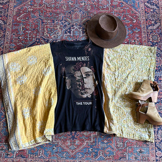One Size Fits Most Upcycled Shawn Mendes Inspired Kantha Poncho