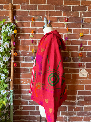 Harvest Bloom Suzani Embroidered Hooded Jacket - Fair Trade Made- Multiple Colors Available- 100% Cotton