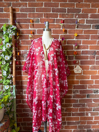 Summer Dreams 100% Silk Poncho Robe- Fair Trade Made