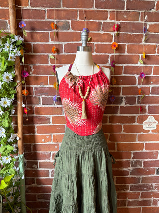 Size 0-12 In Bloom Reversible Kantha Halter Top