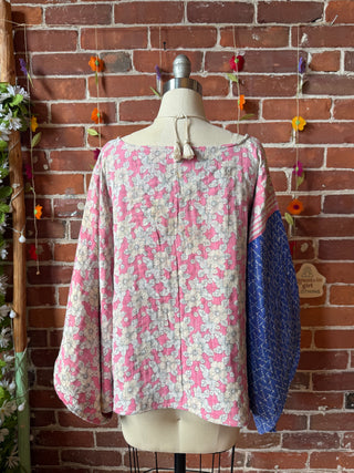 OOAK Summer Collection - Reversible Cosmic Drift Kantha Poncho Top - 2 Tops in 1!