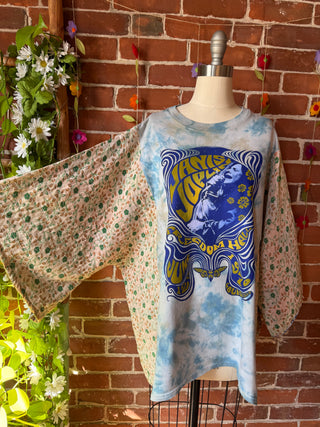 OOAK Autumn Collection - Upcycled Pearl Classic Rock Inspired Kantha Bell Sleeve Top