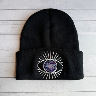 Center of The Universe Eye Embroidered Beanie Hat