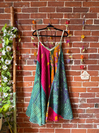 Coffee In The Morning Midi Kantha Summer Dress With Pockets - Fits up to 2X