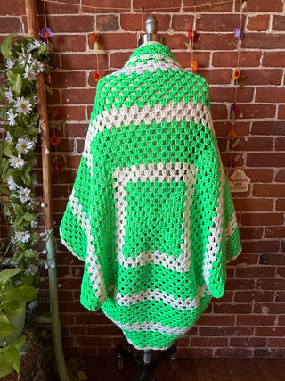 OOAK Autumn Collection- Vintage Crochet Granny Square Cocoon Shawl