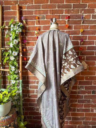 Summer Dreams 100% Silk Poncho Robe- Fair Trade Made