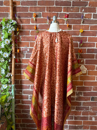 Summer Dreams 100% Silk Poncho Robe- Fair Trade Made