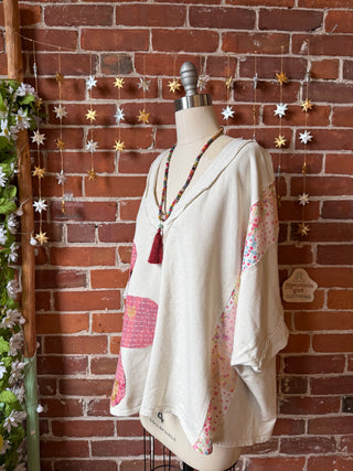 OOAK Winter Collection - Upcycled Flower Patch Patchwork Poncho Style Top 🌼