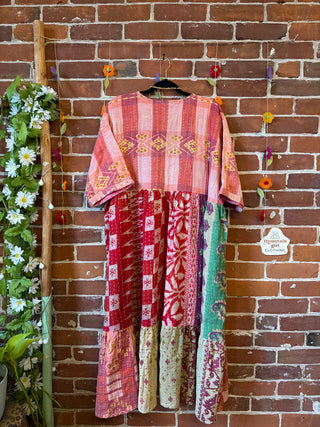 Coffee In The Morning Kantha Dress - Fits up to 3X