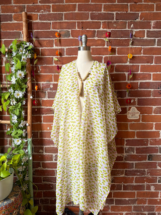 Summer Dreams 100% Silk Poncho Robe- Fair Trade Made