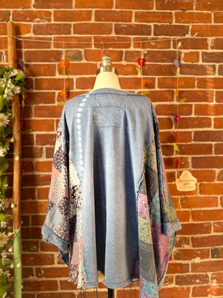 OOAK Autumn Collection - Upcycled Flower Patch Patchwork Poncho Style Top 🌼