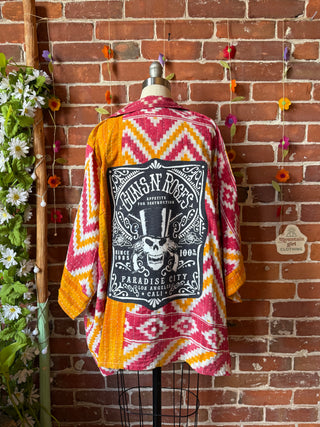 OOAK Summer Collection - Upcycled  Guns N’ Roses Inspired Vintage Kantha Jacket