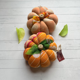 Recycled Saree Pumpkin Patch Set - 2 Large