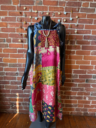 Patchwork Kantha Solstice Midi Dress