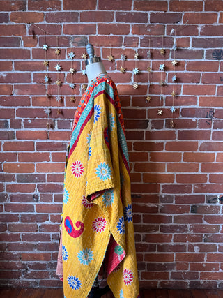 Reversible Stardust Kantha Ruana Jacket