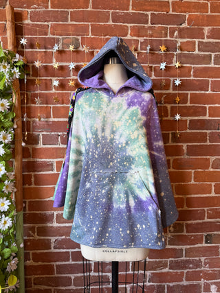OOAK Winter Collection- Upcycled Grateful Dead Inspired Tie Dye Granny Square Hoodie Poncho
