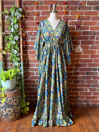 Delphia Recycled Ruffle Sari Dress w/ Pockets - Tall Length