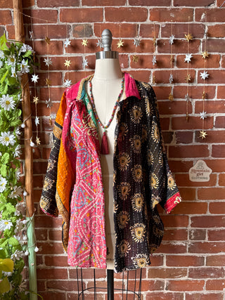 OOAK Winter Collection - Upcycled AC/DC Inspired Vintage Kantha Jacket
