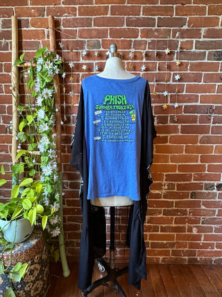 OOAK Autumn Collection - Upcycled Phish Summer Tour 2021 Hi Lo Poncho Top