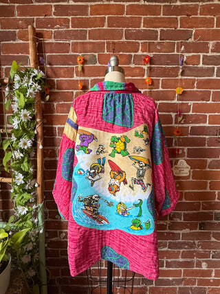 OOAK Summer Collection - Upcycled Grateful Dead Inspired Vintage Kantha Jacket