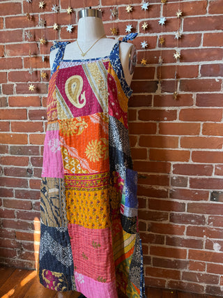 Patchwork Kantha Solstice Midi Dress