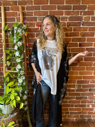 Fleetwood Mac Dreams Inspired Hybrid Black Embroidered Hi Lo Top