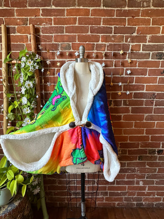 OOAK Autumn Collection- Grateful Dead Inspired Tie Dye Fleece Hooded Jacket