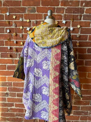 Twilight Reversible Kantha Cowl Neck Pullover