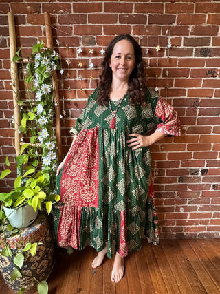 Coffee In The Morning Kantha Dress - Fits up to 3X
