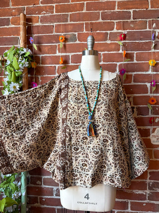 OOAK Spring Collection - Reversible Cosmic Drift Kantha Poncho Top - 2 Tops in 1