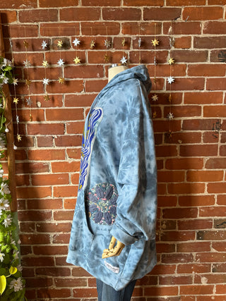 OOAK Autumn Collection- Size 1X/2X Upcycled Pearl Classic Rock Pullover Hoodie