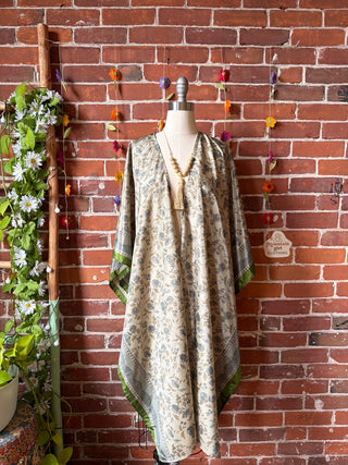 Summer Dreams 100% Silk Poncho Robe- Fair Trade Made