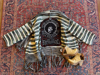 Jimi Hendrix Little Wing Fringe Knit Cardigan