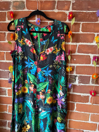 100% Silk Meet You At The Beach Boho Jumpsuit
