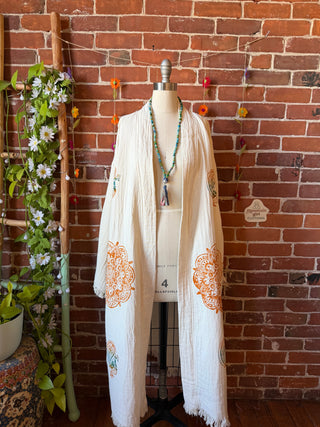 Spirit of Summer 100% Cotton Bell Sleeve Kimono Robe  - Fair Trade Made
