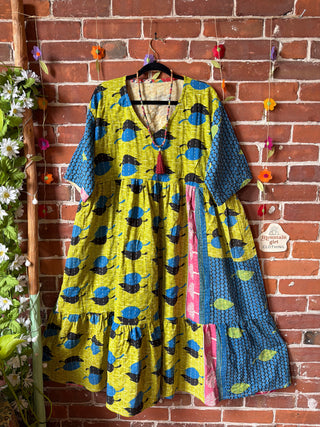 Coffee In The Morning Kantha Dress - Fits up to 3X
